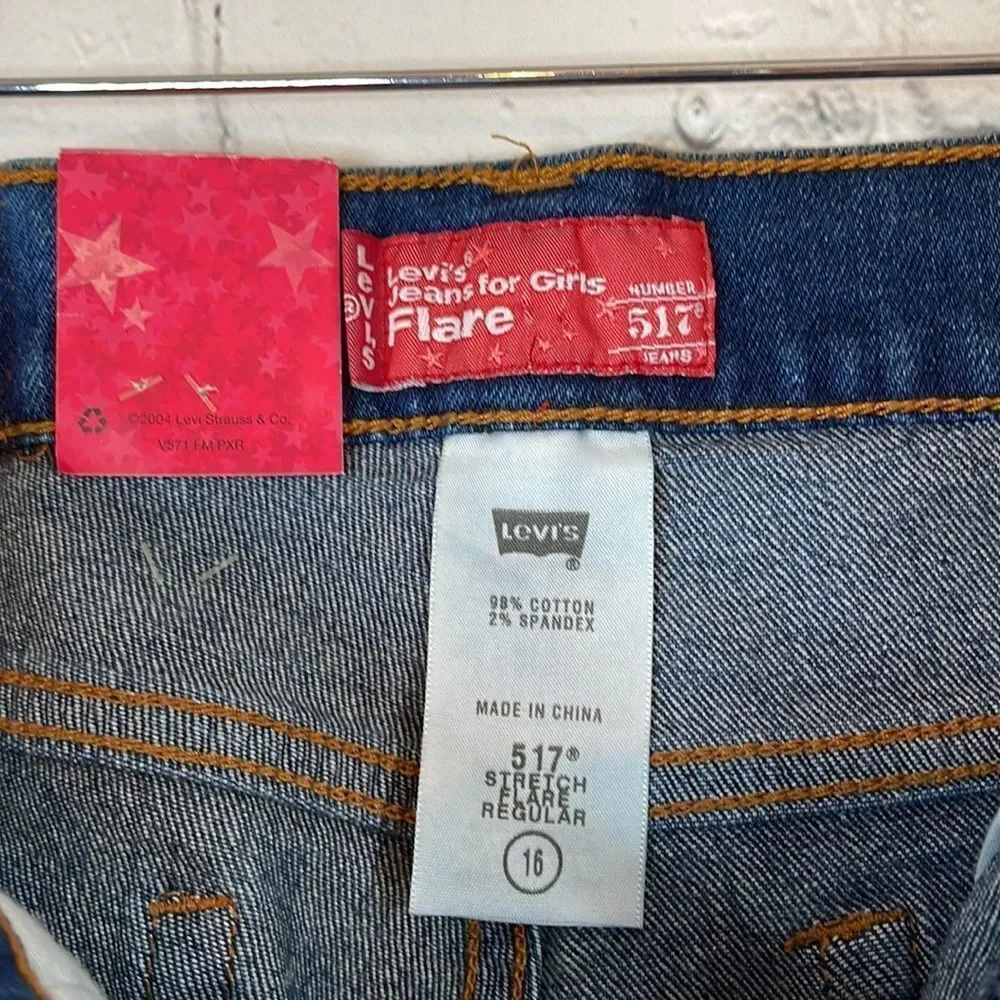 LEVI’S Girls 517 Regular Fit Flare Jeans size 16 new with tags‎